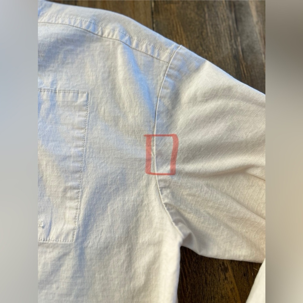 VOURI Vintage Cream Ripstop Utility Jacket with Hood Organic Cotton Cargo Pocket - Picture 11 of 14